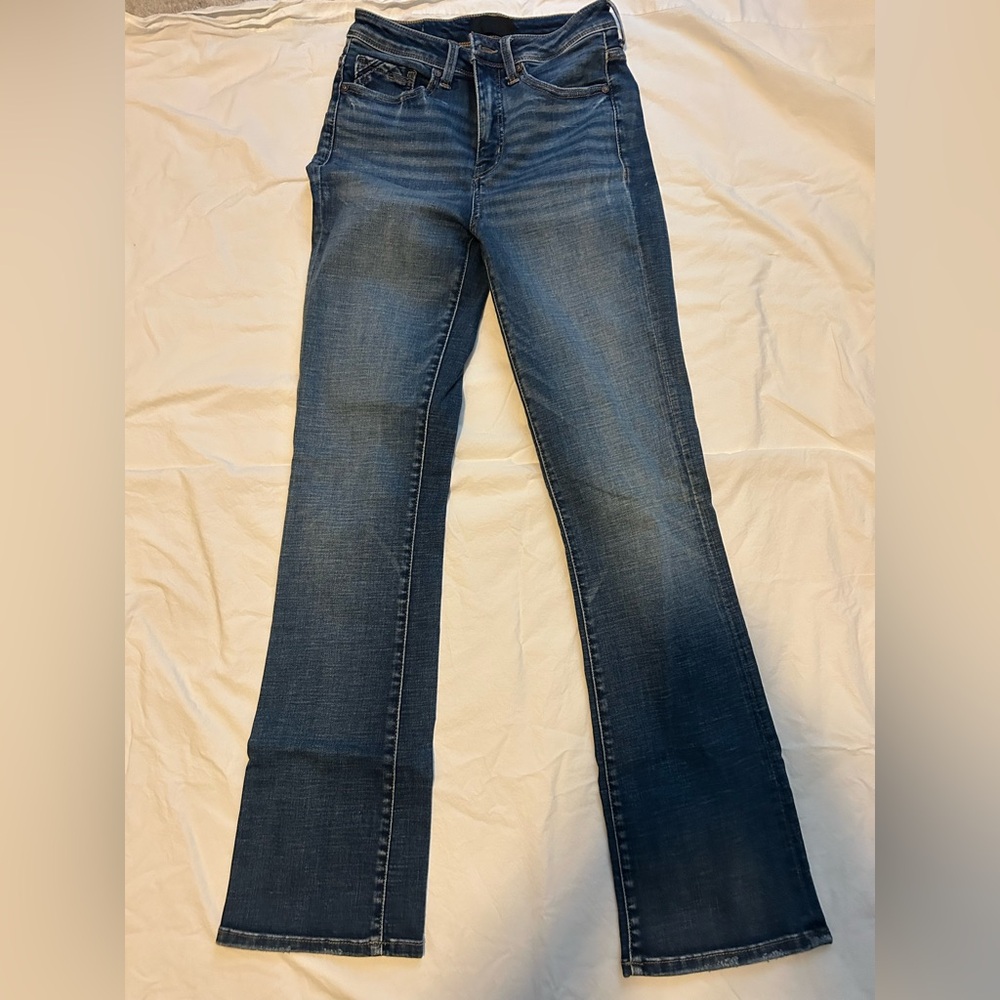 Buckle Dark Blue Flare Women's Jeans